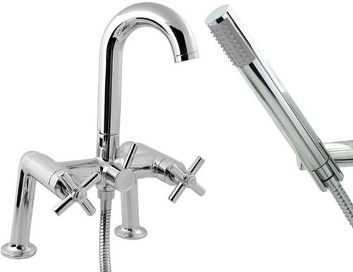 Larger image of Deva Expression Bath Shower Mixer Tap With Shower Kit And Wall Bracket.