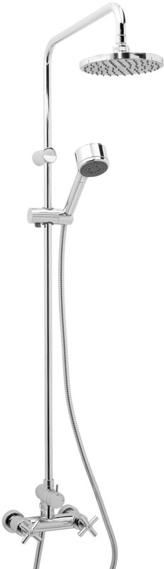 Larger image of Deva Expression Manual Shower Set With Valve, Riser & Fixed Shower Head.