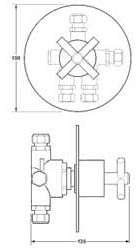 Technical image of Deva Expression 5 Way Shower Diverter (Chrome).