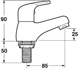 Technical image of Deva Excel Bath Taps (Pair, Gold).