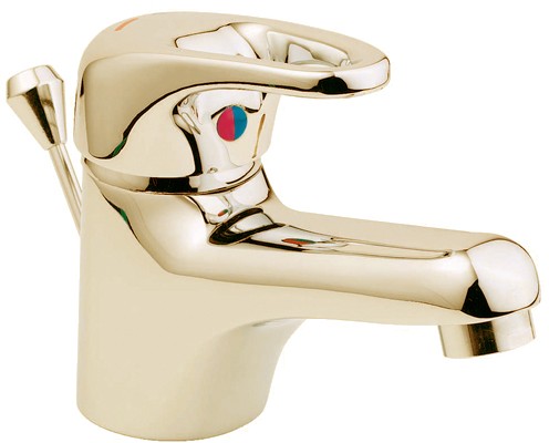 Larger image of Deva Excel Mono Basin Mixer Tap With Pop Up Waste (Gold).