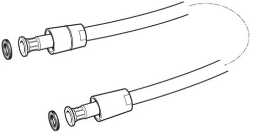 Technical image of Methven Smooth Shower Hose 2000mm (Chrome).