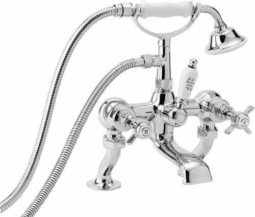 Larger image of Deva Imperial Bath Shower Mixer Tap With Shower Kit (Chrome).