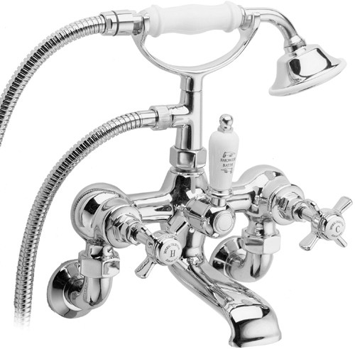 Larger image of Deva Imperial Wall Mounted Bath Shower Mixer Tap & Shower Kit (Chrome).