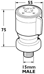 Technical image of Deva Accessories Two Mode Fixed Body Jet (Chrome).