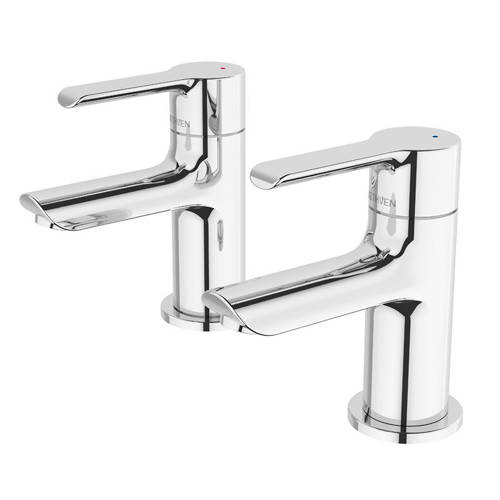 Larger image of Methven Kea Pillar Bath Taps (Pair, Chrome).