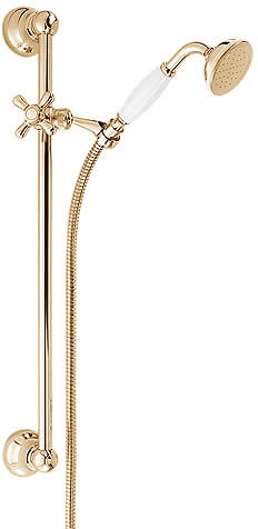 Larger image of Deva Shower Kits Traditional Riser Rail Kit With Handset (Gold).