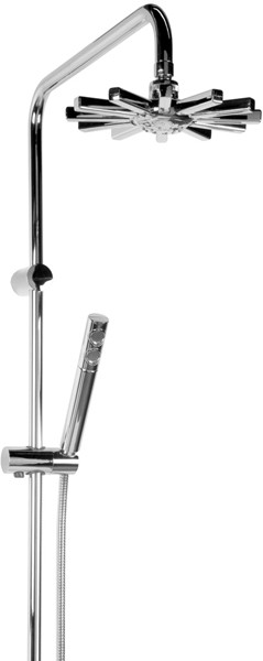 Larger image of Deva Shower Kits Modern Rigid Riser Kit With 9" Head And Handset (Chrome).