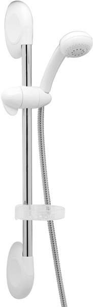 Larger image of Deva Shower Kits Slide Rail Kit With Handset & Hose (White & Chrome).