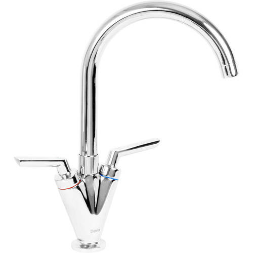 Larger image of Deva Lever Action Kitchen Tap With Swivel Spout (Chrome).