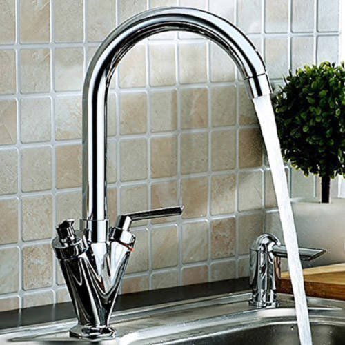 Example image of Deva Lever Action Kitchen Tap With Swivel Spout (Chrome).