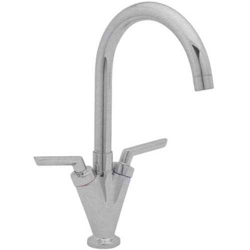 Larger image of Deva Lever Action Kitchen Tap With Swivel Spout (Brushed Chrome).