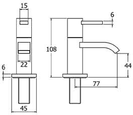 Technical image of Deva Linx Basin Taps (Pair, Chrome).