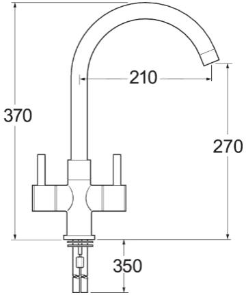 Technical image of Deva Metropolis Metropolis Mono Sink Mixer Tap With Swivel Spout.