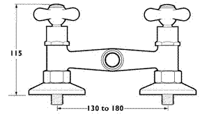 Technical image of Deva Regency Regent Manual Shower Valve (Chrome).