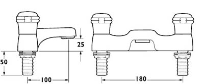 Technical image of Deva Pelican Bath Filler Tap (Chrome).