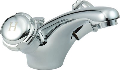 Larger image of Deva Pelican Mono Basin Mixer Tap With Pop Up Waste (Chrome).