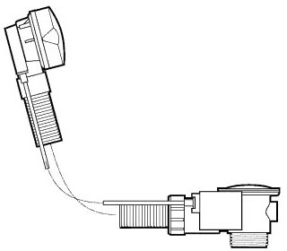 Technical image of Deva Wastes Economy Bath Waste With Hands Dry Drainage (Chrome).