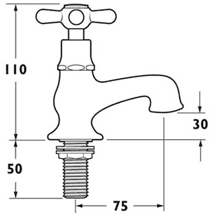 Technical image of Deva Regency Bath Tap Pack 2 (Chrome).