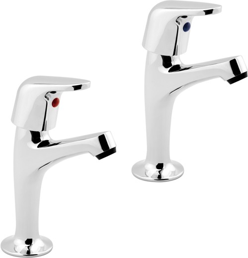 Larger image of Deva Reva High Neck Sink Taps (Pair, Chrome).