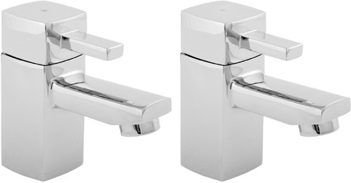 Larger image of Deva Rubic Basin Taps (Pair, Chrome).