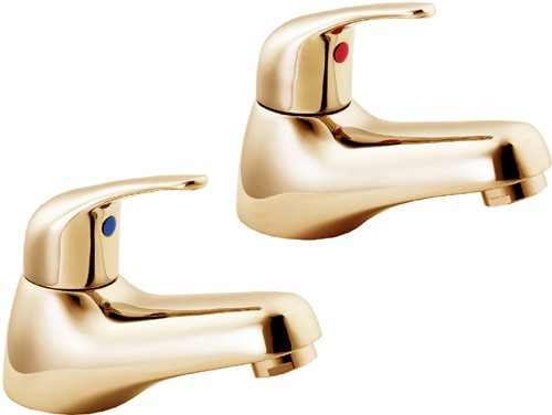 Larger image of Deva Revelle Basin Taps (Pair, Gold).