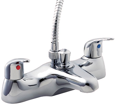Larger image of Deva Revelle Bath Shower Mixer Tap With Shower Kit (Chrome).