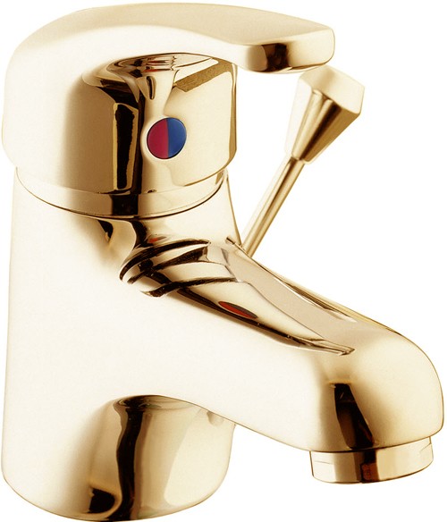 Larger image of Deva Revelle Mono Basin Mixer Tap With Side Pop Up Waste (Gold).