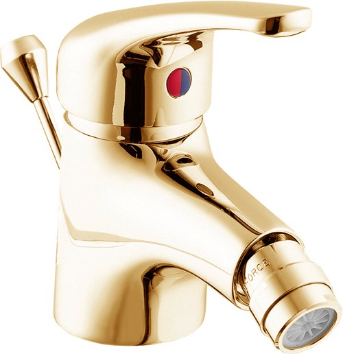 Larger image of Deva Revelle Mono Bidet Mixer Tap With Pop Up Waste (Gold).