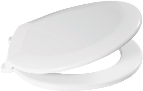 Larger image of Deva Toilet Seats Soft Close Toilet Seat (White, Plastic).