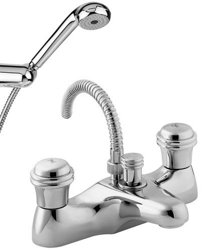 Larger image of Deva Senate Bath Shower Mixer Tap With Shower Kit (Chrome).