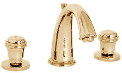 Larger image of Deva Senate 3 Hole Basin Mixer Tap With Pop Up Waste (Gold).