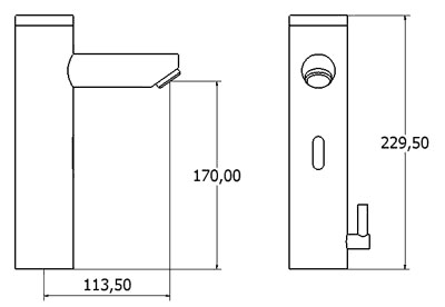 Technical image of Deva Sensor Electronic Basin Sensor Tap (Battery Powered).