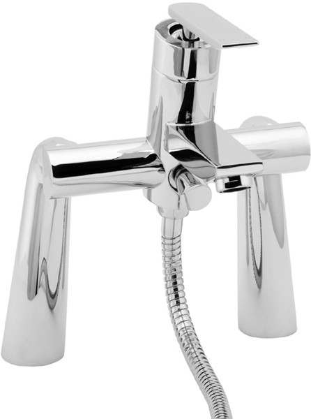 Larger image of Deva Sesto Bath Shower Mixer Tap With Shower Kit And Wall Bracket (Chrome).