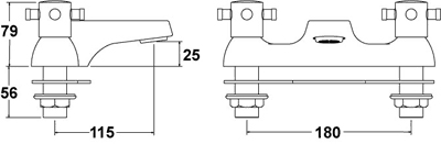 Technical image of Deva Sicilian Bath Filler Tap.