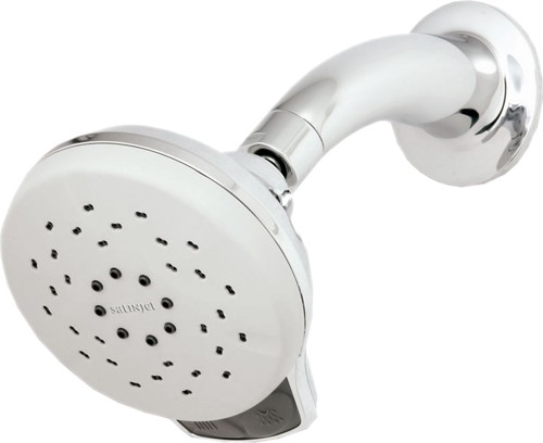 Larger image of Deva Satinjet Awatea Wall Mounted Shower Head With Swivel Joint.