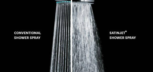 Example image of Methven Kiri Satinjet Overhead Shower Head (Chrome & Graphite).