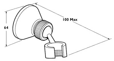 Technical image of Deva Accessories Adjustable Shower Bracket With White Spigot (Chrome).