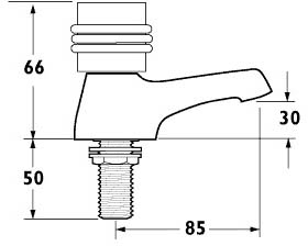 Technical image of Deva Solerno Bath Taps (Pair).