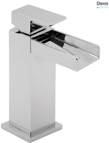 Larger image of Deva Sparkle Waterfall Mono Basin Mixer Tap With Press Top Waste (Chrome).