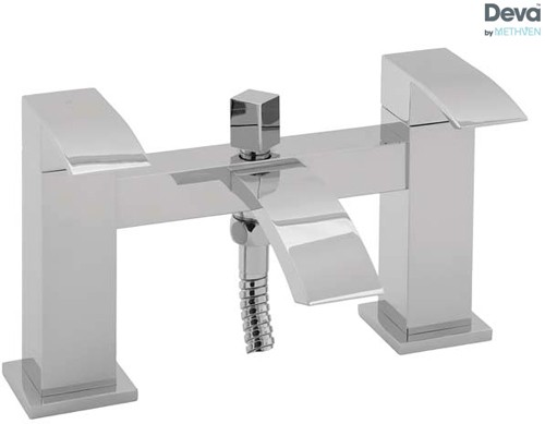 Larger image of Deva Swoop Bath Shower Mixer Tap With Shower Kit (Chrome).