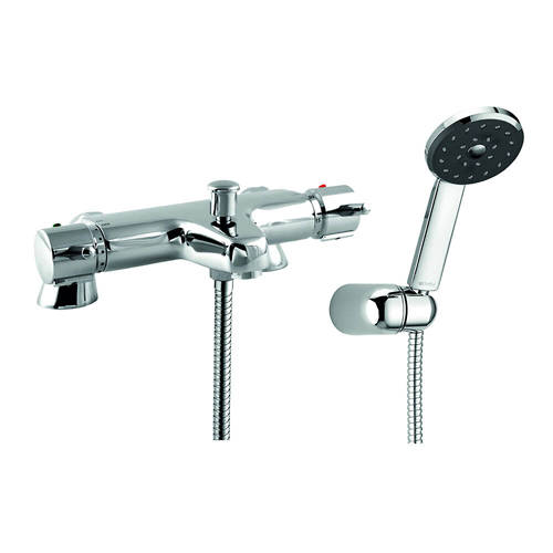 Larger image of Deva Lever Action Thermostatic Bath Shower Mixer Tap With Shower Kit.