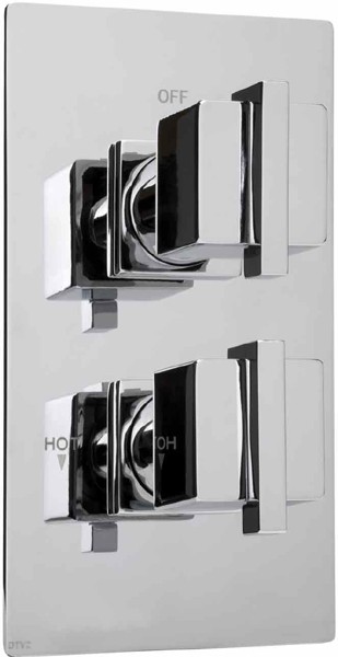 Larger image of Deva DTV2 Thermostatic TMV2 1/2" Twin Concealed Shower Valve (Chrome).