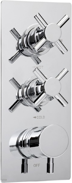 Larger image of Deva DTV3 Thermostatic TMV2 1/2" Triple Concealed Shower Valve (Chrome).