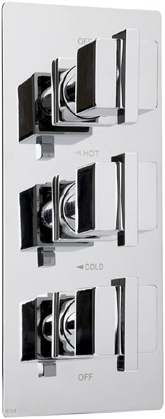 Larger image of Deva DTV3 Thermostatic TMV2 1/2" Triple Concealed Shower Valve (Chrome).