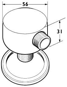 Technical image of Deva Accessories Round Union Elbow For Concealed Shower (Chrome).