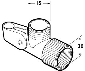 Technical image of Deva Accessories TSF26 Handset Swivel Joint For Use With TFS27 Brackets.