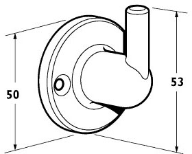 Technical image of Deva Accessories TSF27 Wall Bracket For TFS26 Swivel Joint (Chrome).