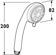 Technical image of Deva Shower Heads Multi Function Shower Handset (Chrome).