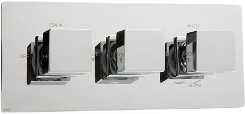 Larger image of Deva DTV3 Thermostatic TMV2 1/2" Triple Concealed Shower Valve (Chrome).